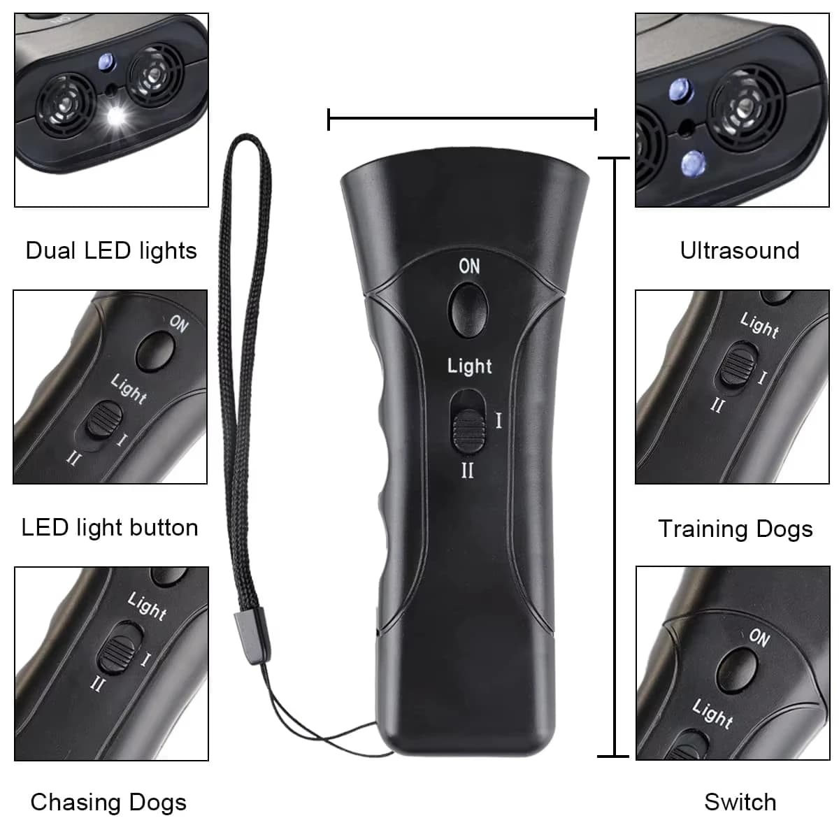 Pet Dog Repeller Anti-Barking Training Device Ultrasonic LED Trainer — image 3