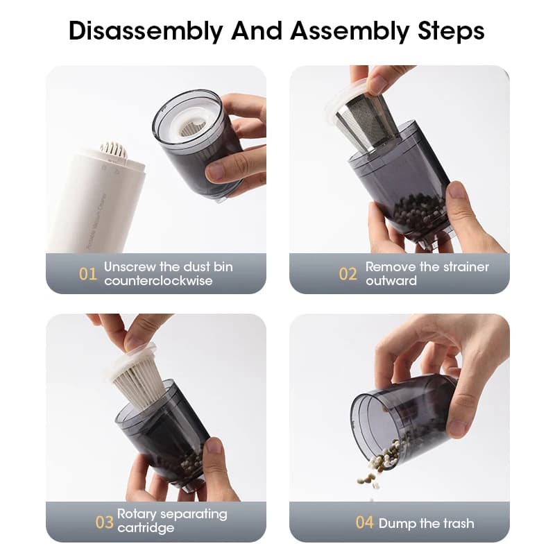 Mini Wireless Handheld Car Vacuum Cleaner Strong Suction Portable Low Noise — image 3