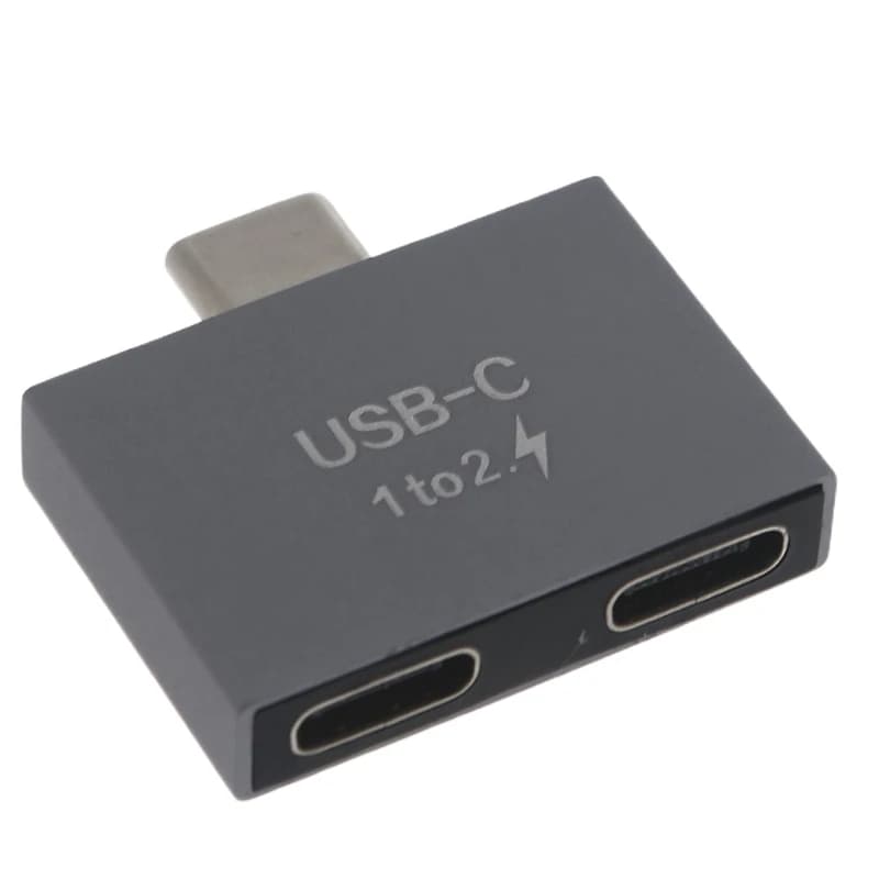 USB C Male to Dual USB C Female Splitter Data Cable Metal Shell New Compact Size — image 2