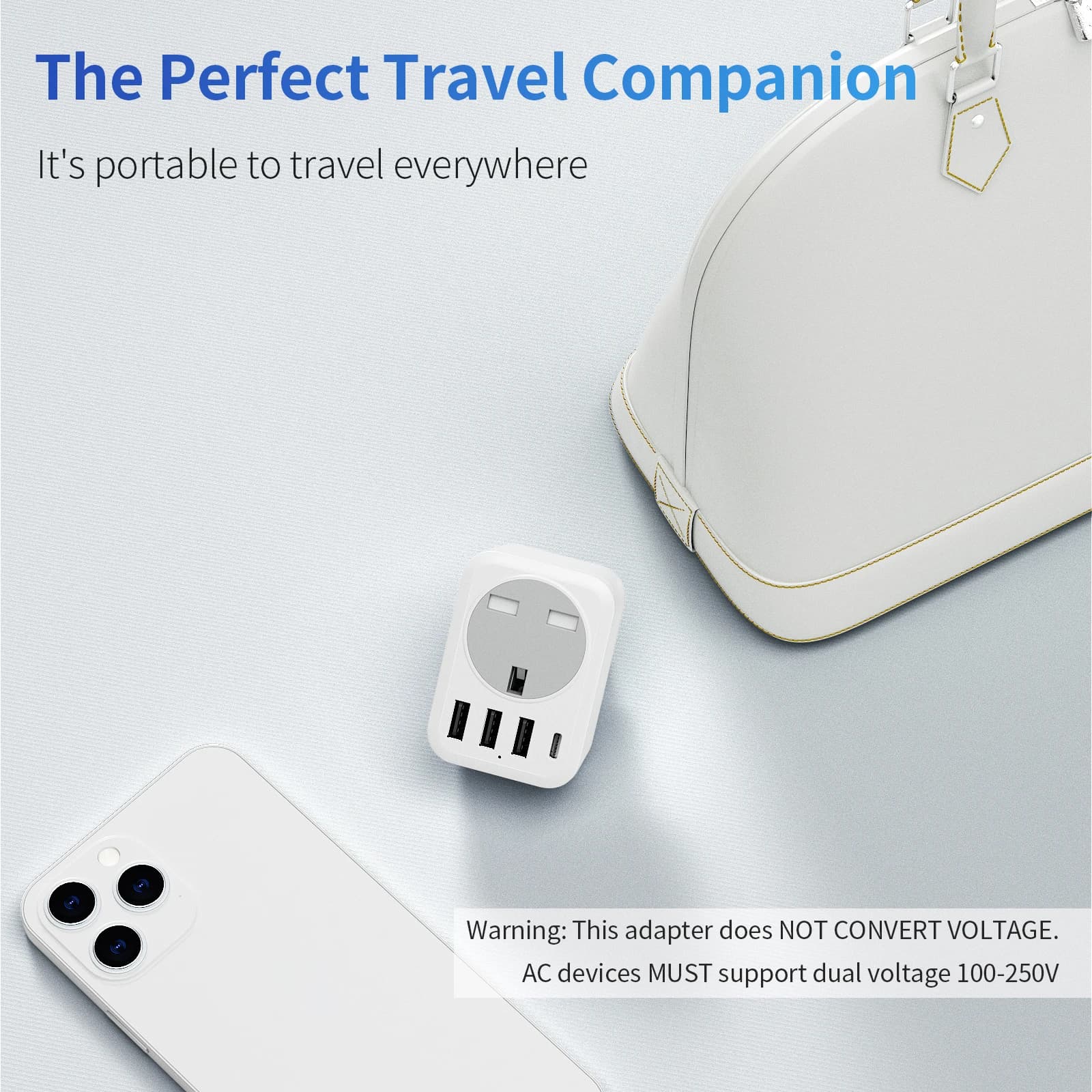 Travel Plug Adapter UK To US Multi Socket 4 USB Switched Extension New Mscien UK — image 7