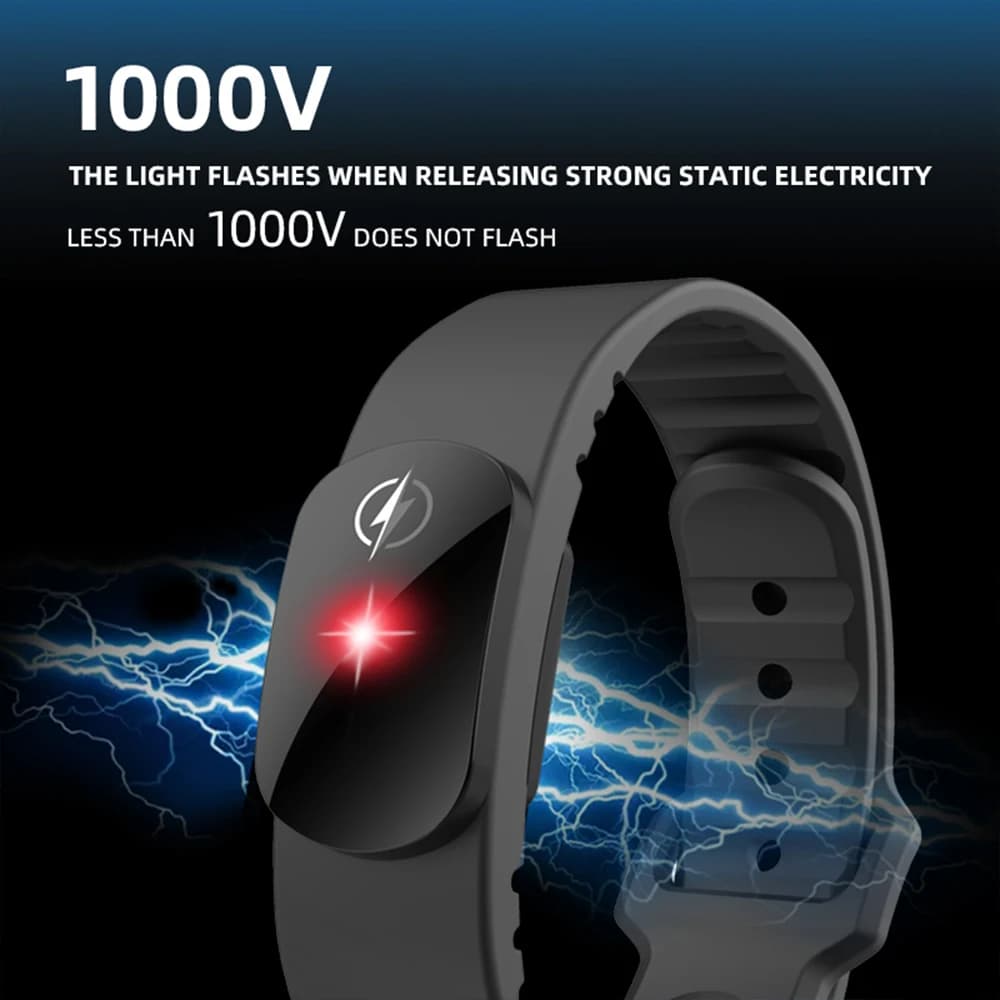 Anti-Static Silicone Bracelet Men Women Waterproof Adjustable — image 3