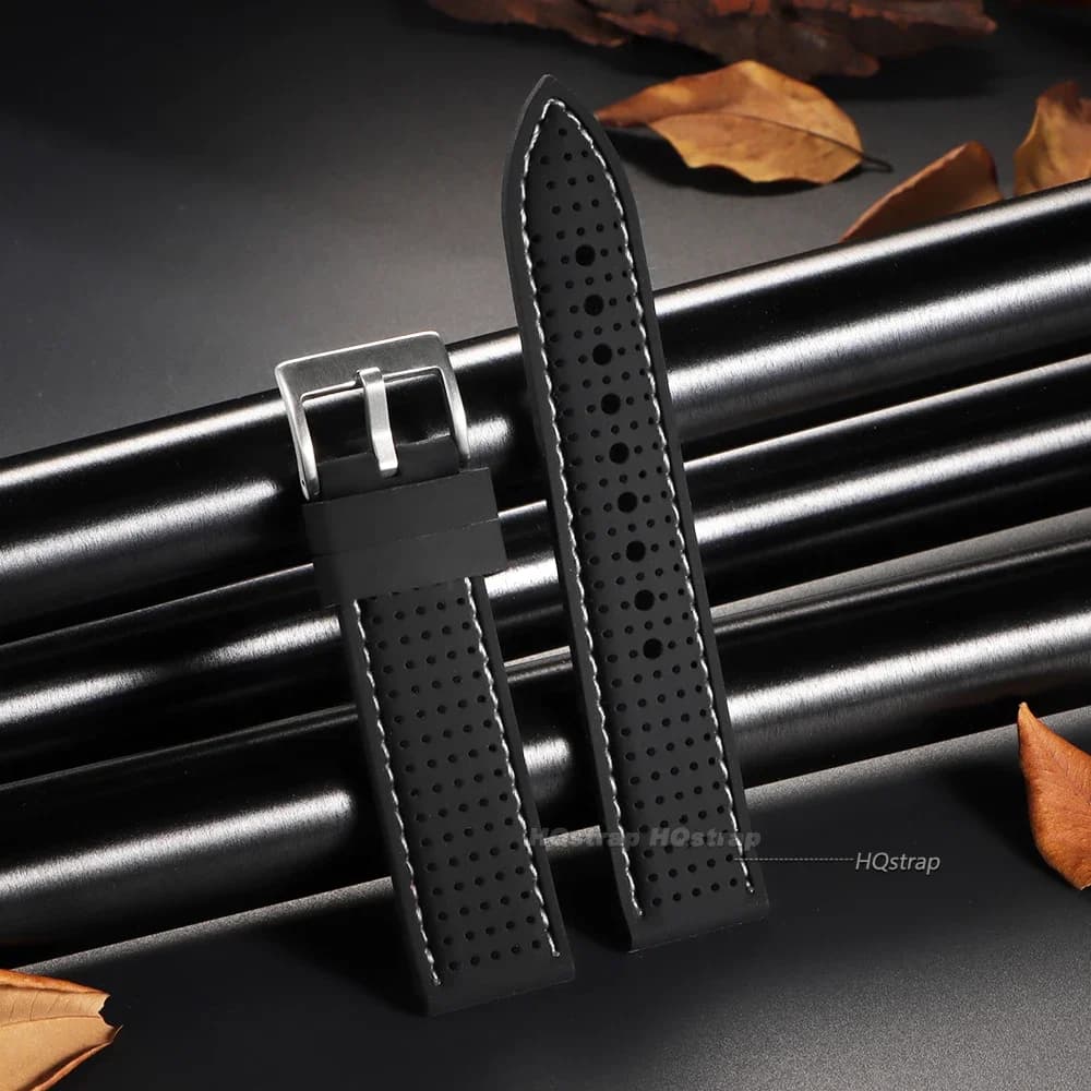 Soft Rubber Watch Strap Men Women Sport Waterproof Silicone 20mm Breathable Band — image 9