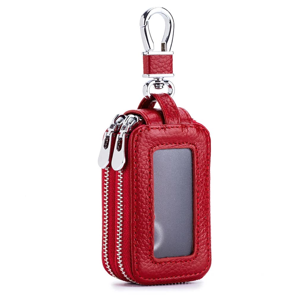 Genuine Leather Car Key Wallet Zipper Key Organiser Case Unisex — image 13