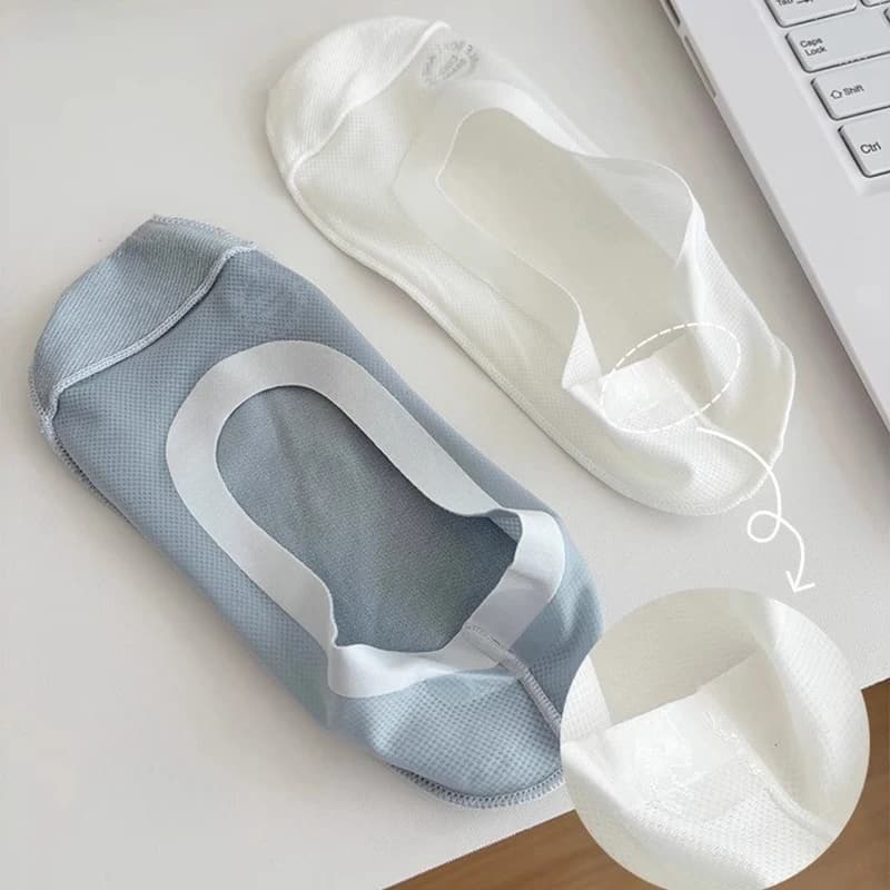 Women's Invisible Socks Breathable Mesh Thin No-Show with Silicone Grip Spring Summer — image 4