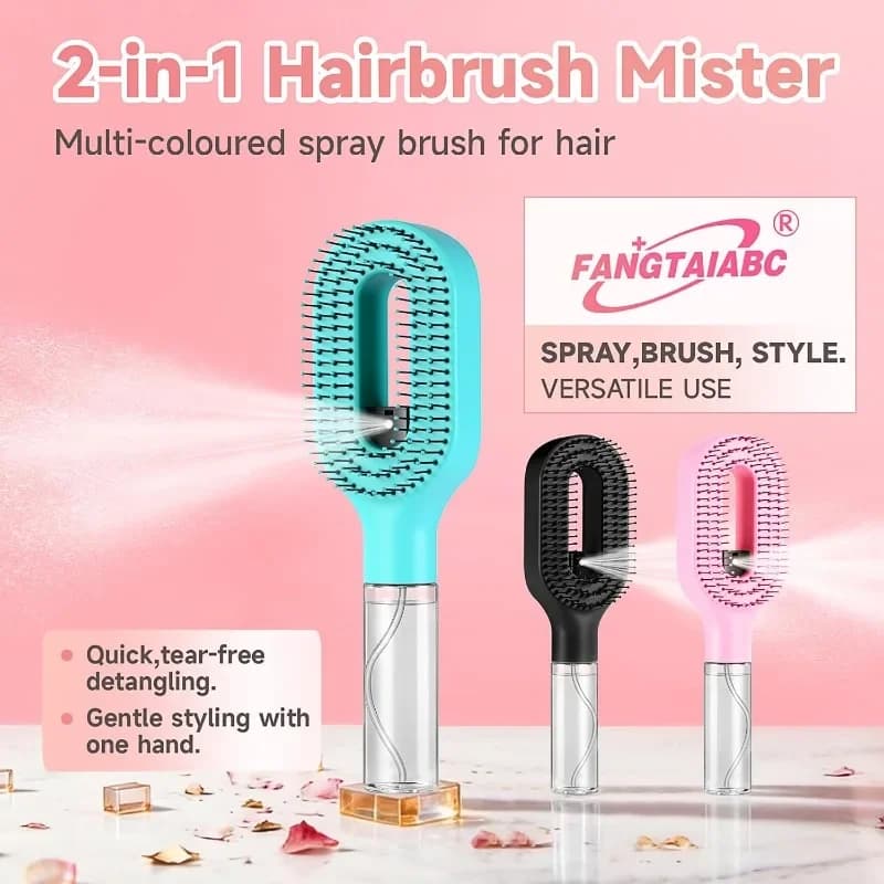 2-in-1 Spray Hair Comb Detangling Scalp Massage Brush Styling and Care Tool — image 5