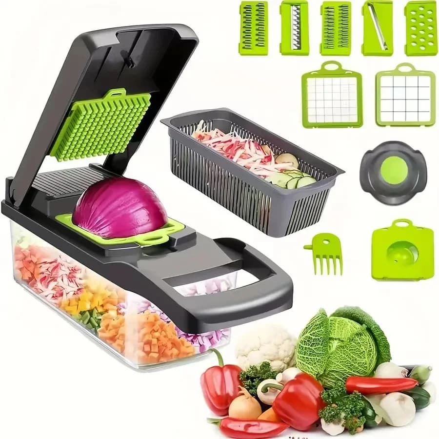 16 Pcs Vegetable Chopper Slicer Dicer Grater Peeler Kitchen Tool Set — image 6