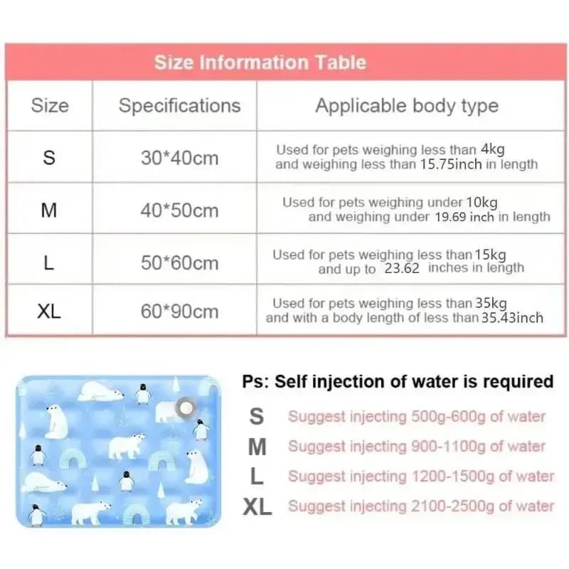 Pet Cooling Mat Ice Gel Cushion Bed for Dogs Summer Floor Pad — image 6