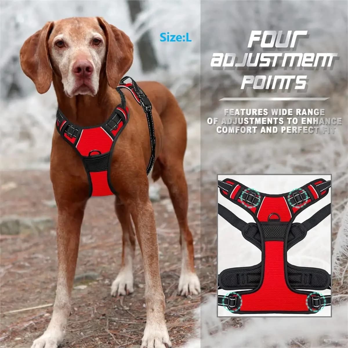 No Pull Harness Front Clip Large Dog Heavy Duty Reflective New para grande cil U — image 2