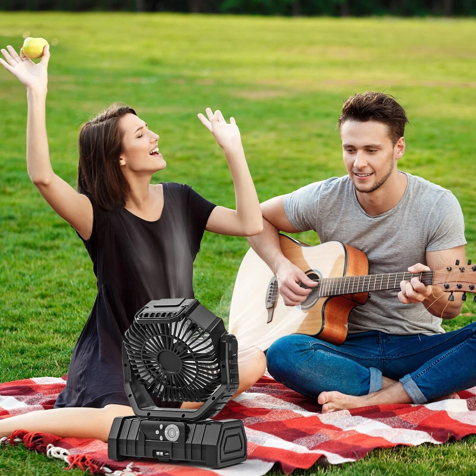 Camping Fan 20000mAh Battery Powered Rechargeable with LED Light Portable UK — image 4
