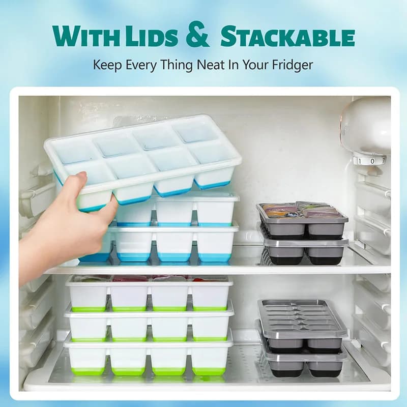 Large Silicone Ice Cube Tray with Lid Easy Release Flexible Mould for Whiskey Ice — image 3