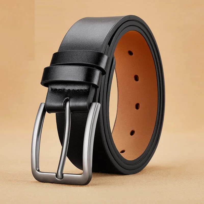 Men's Alloy Square Pin Buckle Belt PU Leather Jeans Business Leisure Belts — image 8