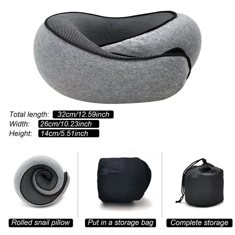 Travel Neck Pillow Memory Foam U-shaped Support Portable New Snail Style Soft UK — image 3