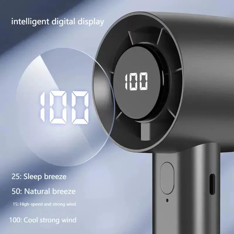 Portable Mini Handheld Fan USB Rechargeable LED Desktop Fan 100 Speeds — image 4