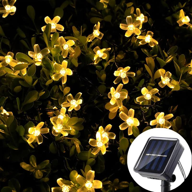 Solar Festoon LED Cherry Blossom Fairy Light String 5m 7m 12m Outdoor Garden Wedding — image 2