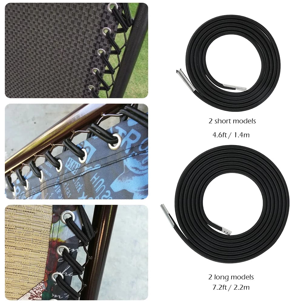 4 Pcs Elastic Bungee Cord Replacement for Zero Gravity Folding Chair — image 2