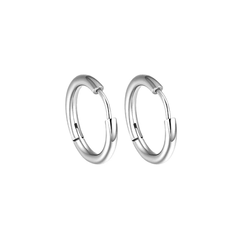 Stainless Steel Round Hoop Earrings 2.5mm Gold Silver Classic for Women — image 8