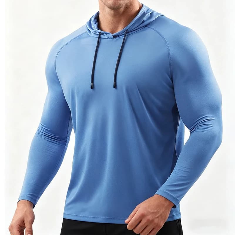 Men's Hooded Long Sleeve Gym Shirt Sportswear Running Fitness Casual Top — image 5
