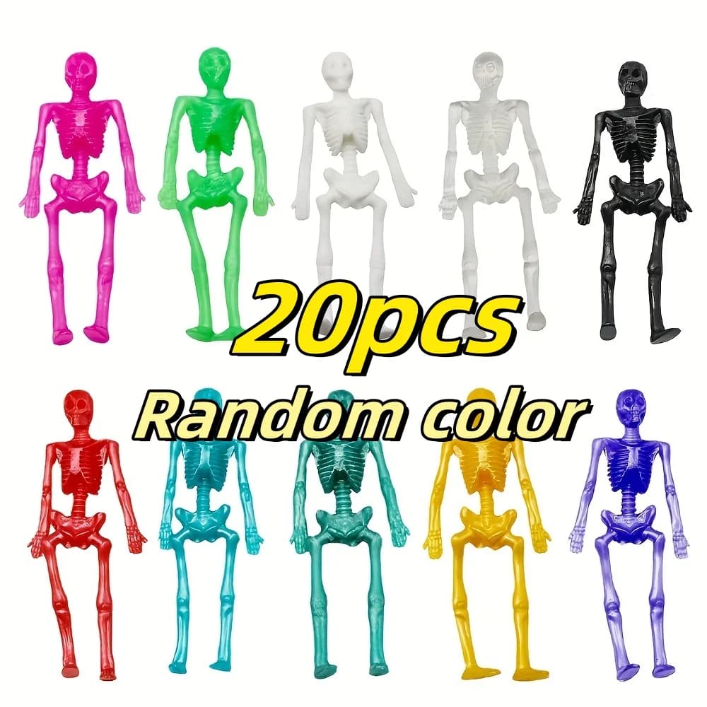 50 Pcs Stretchy Skeleton Sticky Toys Halloween Squishy Skull Party Set — image 8