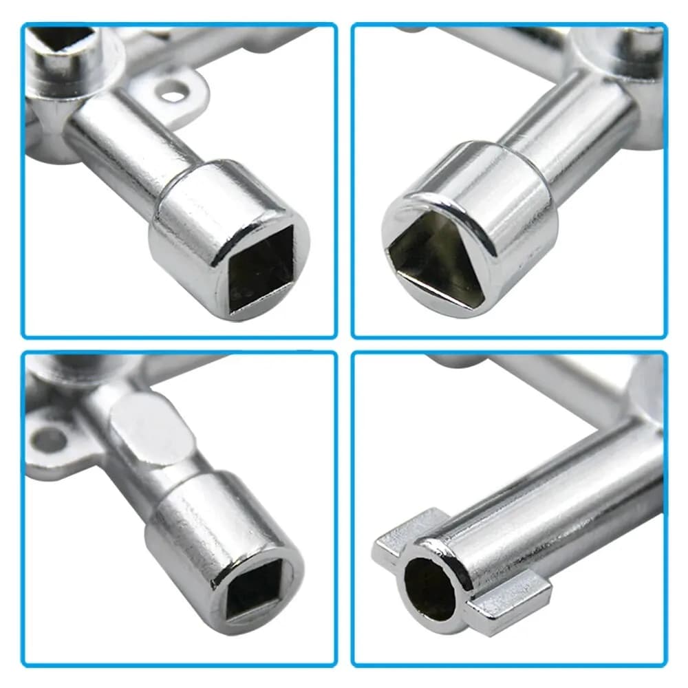 4-in-1 Silver Key Wrench Screwdriver Tool Set for Electrical Cabinet Elevator — image 6