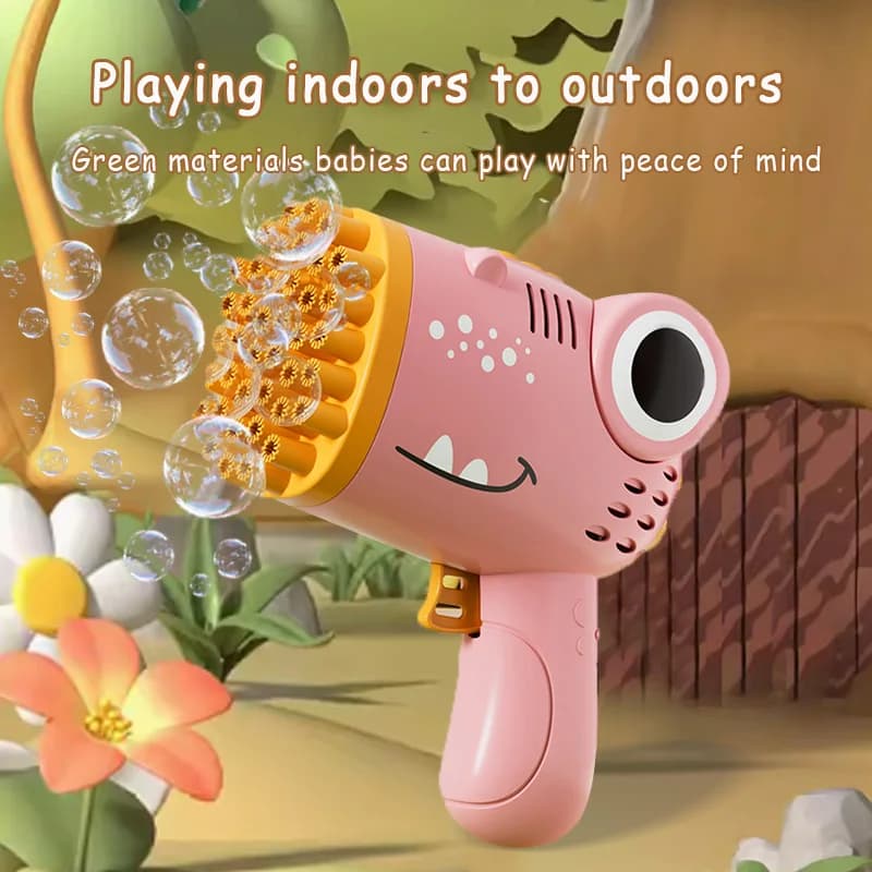 Dinosaur Bubble Machine Gun 40 Hole Electric Handheld Toy Outdoor Wedding — image 4