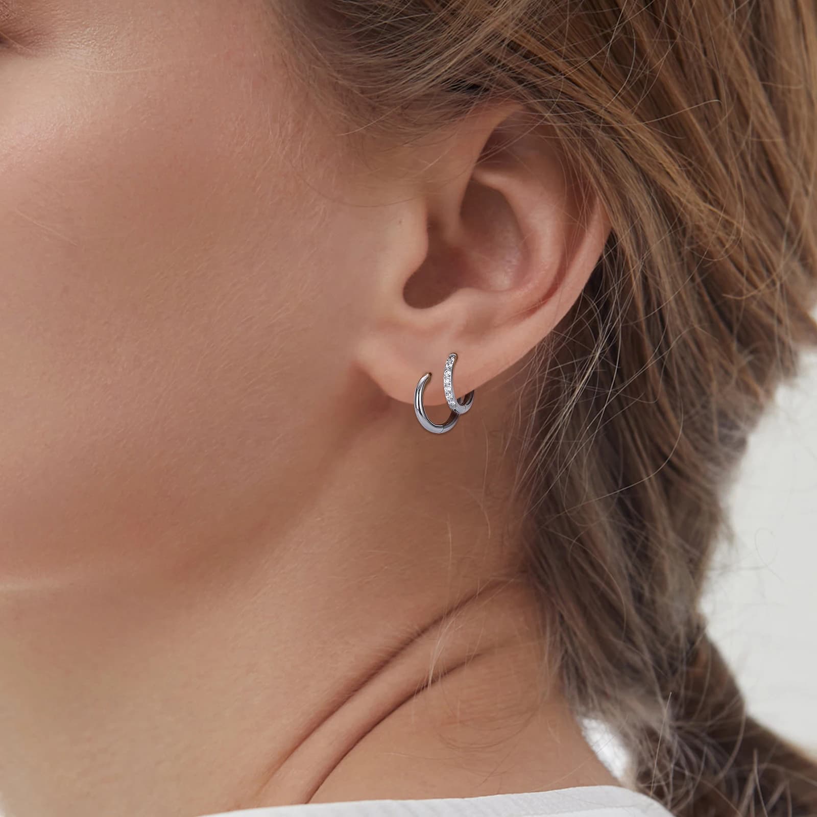 10 Pcs G23 Titanium Hoop Earrings Nose Ring ASTM F136 Body Jewellery — image 4
