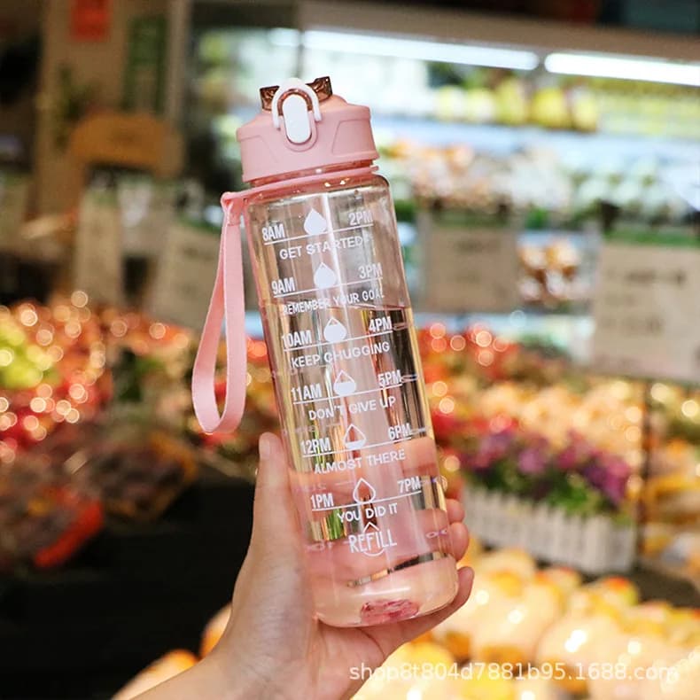 Water Bottle with Time Marker Leak Proof Sport Drinking Bottle Outdoor — image 7