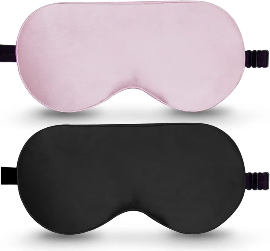 Sleep Eye Mask Blackout 100% Zero Pressure Silk Blindfold Adjustable New Soft UK — image 5