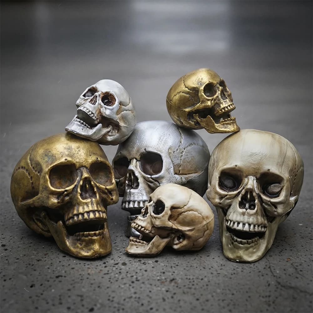 Plastic Skull Head Realistic Skeleton Halloween Party Haunted House Decor UK — image 2