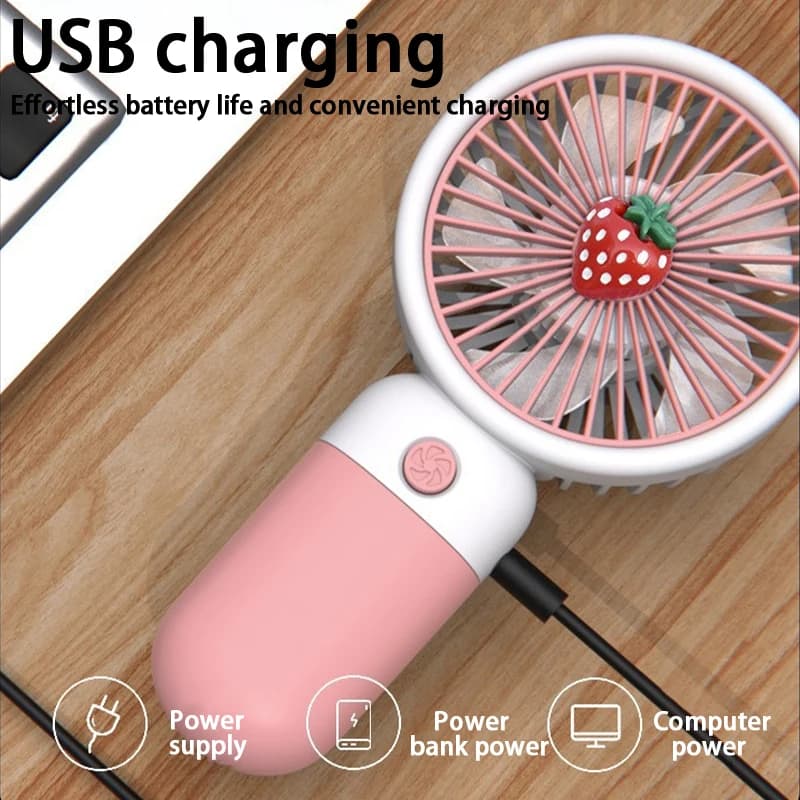 USB Rechargeable Portable Handheld Fan Dual Purpose Hand & Desktop Summer Fan — image 5
