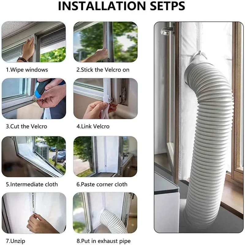 Window Seal for Portable Air Conditioner 3m 4m Flexible Cloth AirLock Plate — image 4