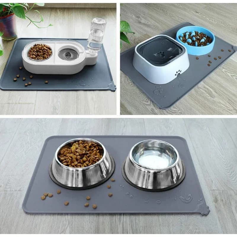 Silicone Dog Bowl Mat Waterproof Non-Stick Food Feeding Pad Puppy Placemat Pet U — image 5