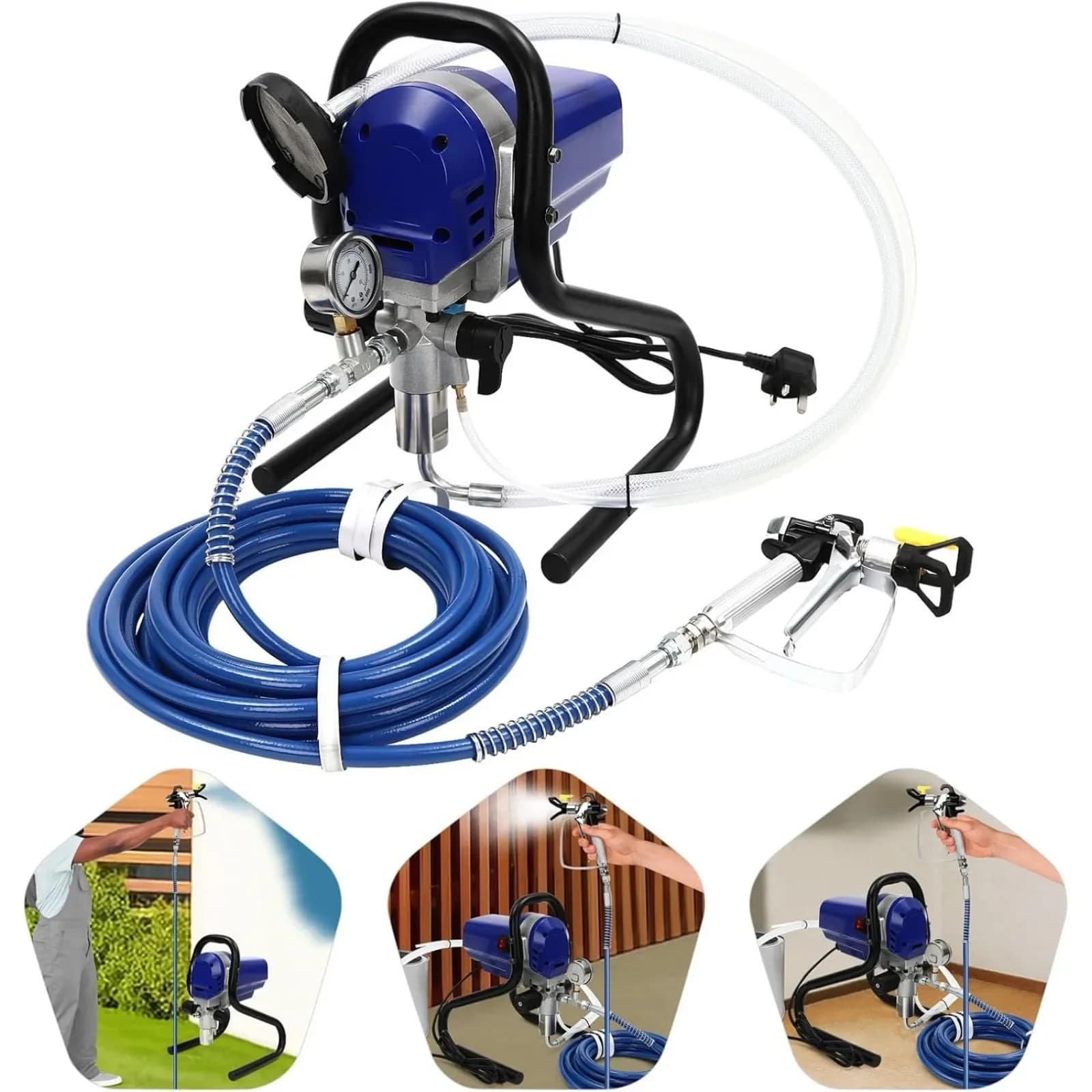 Airless Paint Sprayer Emulsion Fence Shed DIY Adjustable Spray Blue NEW Sprayers — image 2
