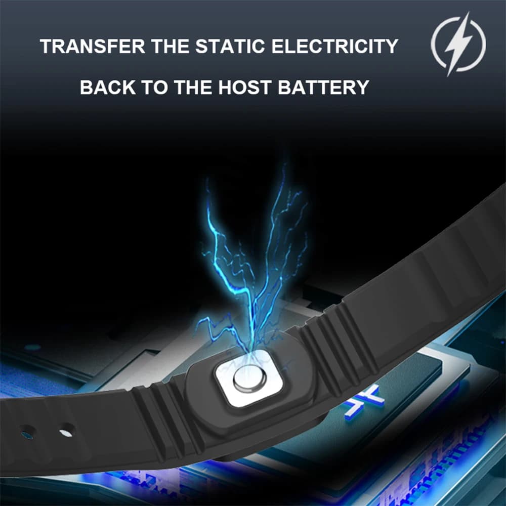 Anti-Static Silicone Bracelet Men Women Waterproof Adjustable — image 2