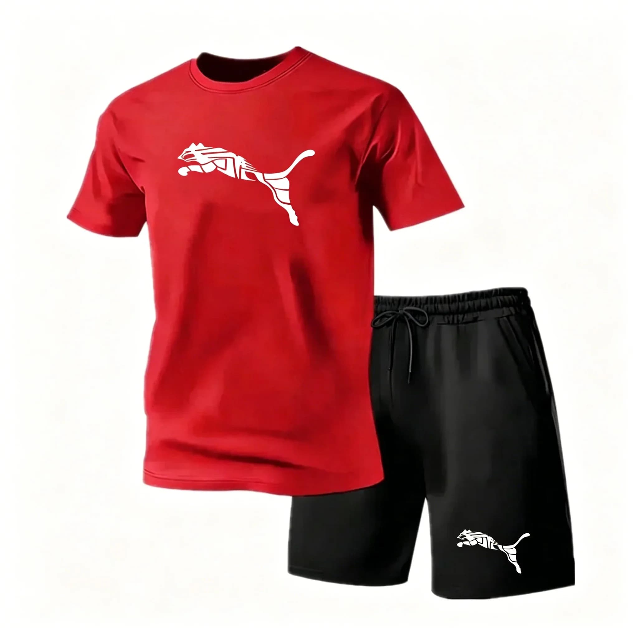 Men's Casual T-Shirt and Shorts Two-Piece Set Summer Outdoor Sports Breathable — image 3