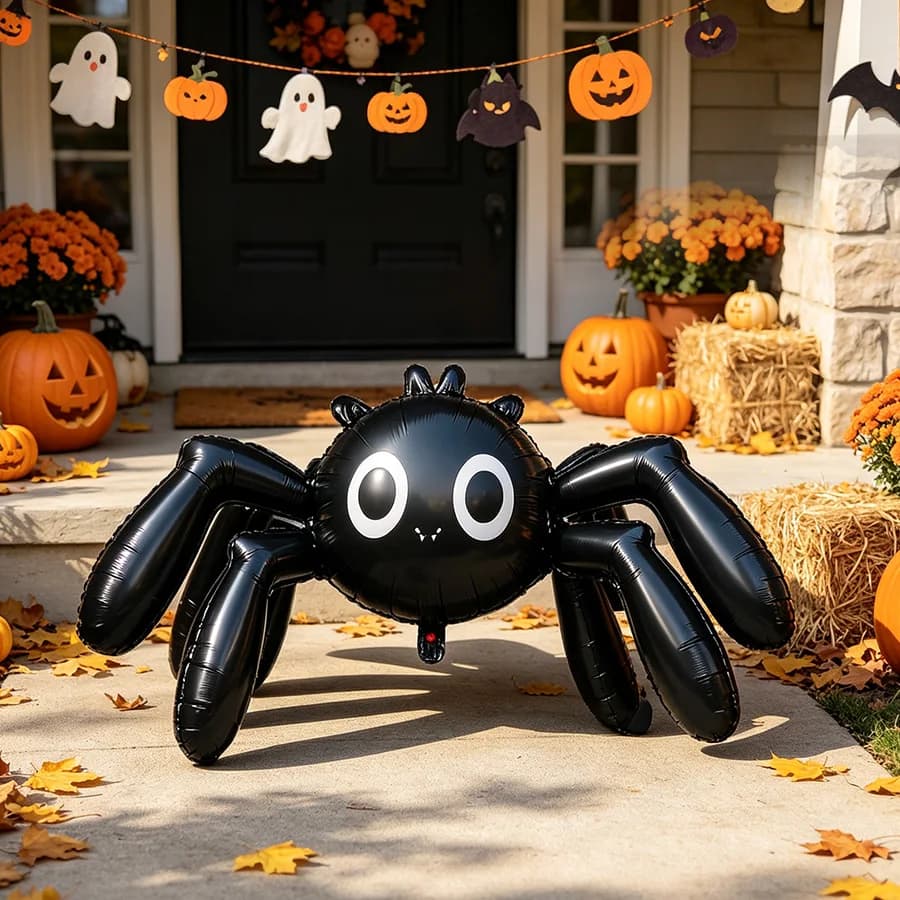 Halloween 3D Black Spider Balloon Ghost Party Decorations Festival Trick Toy