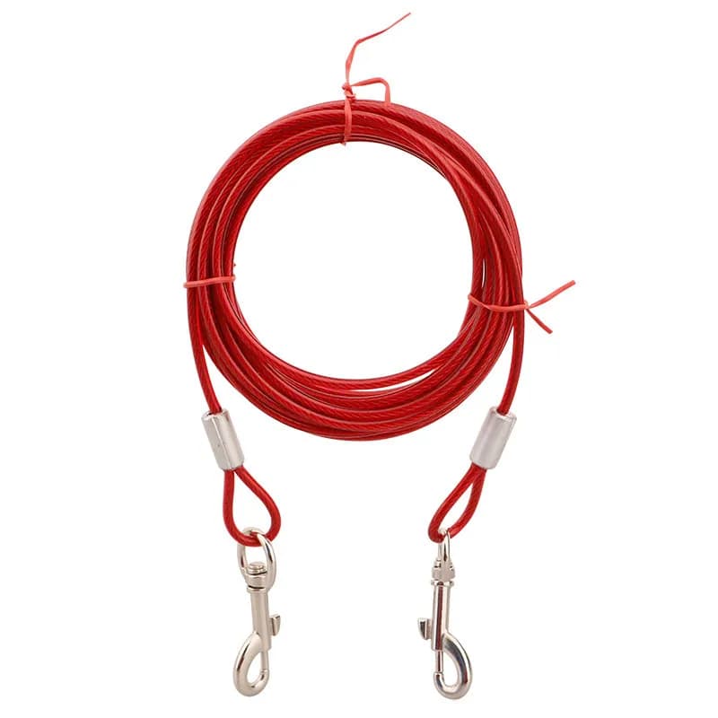 Double Dog Leash for Two Dogs Anti-Bite 3M Steel Wire Tie Out Cable Outdoor — image 7