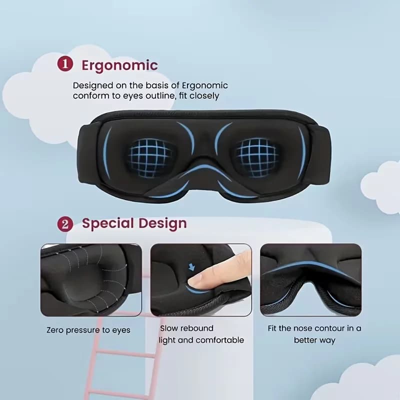 3D Sleep Mask Soft Breathable Travel Nap Eye Mask Men Women New suitable for and — image 5