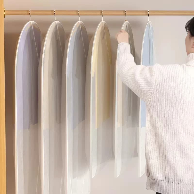 Clothes Hanging Dust Cover Wedding Dress Suit Coat Storage Bag with Zipper — image 2