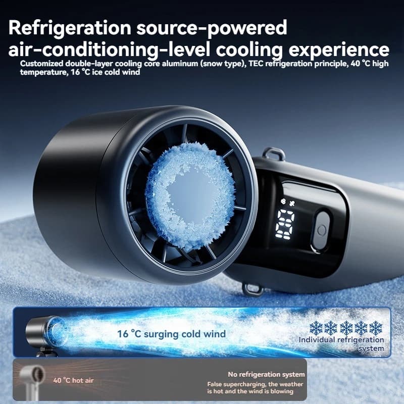 Portable Handheld Fan with Ice Pack Folding Neck Fan Outdoor Cooling — image 4