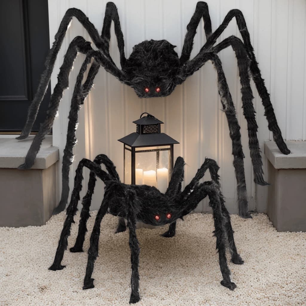 Giant Plush Black Spider 47 Inch Halloween Decoration Web Party Realistic — image 3