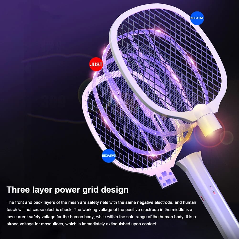 Electric Fly Swatter 3000V USB-C Rechargeable Bug Zapper Mosquito Trap — image 5
