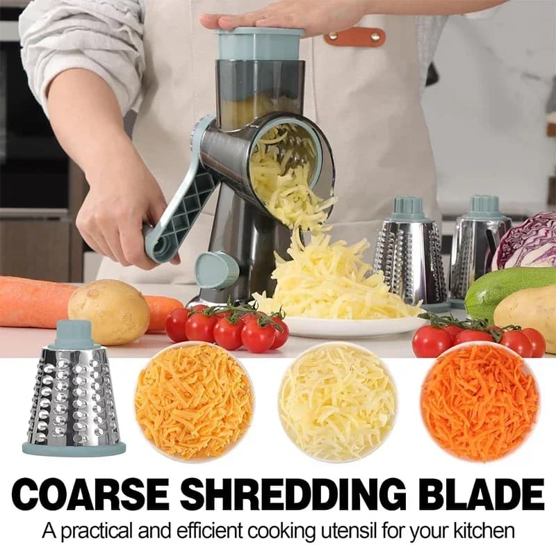 Manual Rotary Cheese Grater 3-in-1 Vegetable Slicer and Nut Grinder for Kitchen — image 4