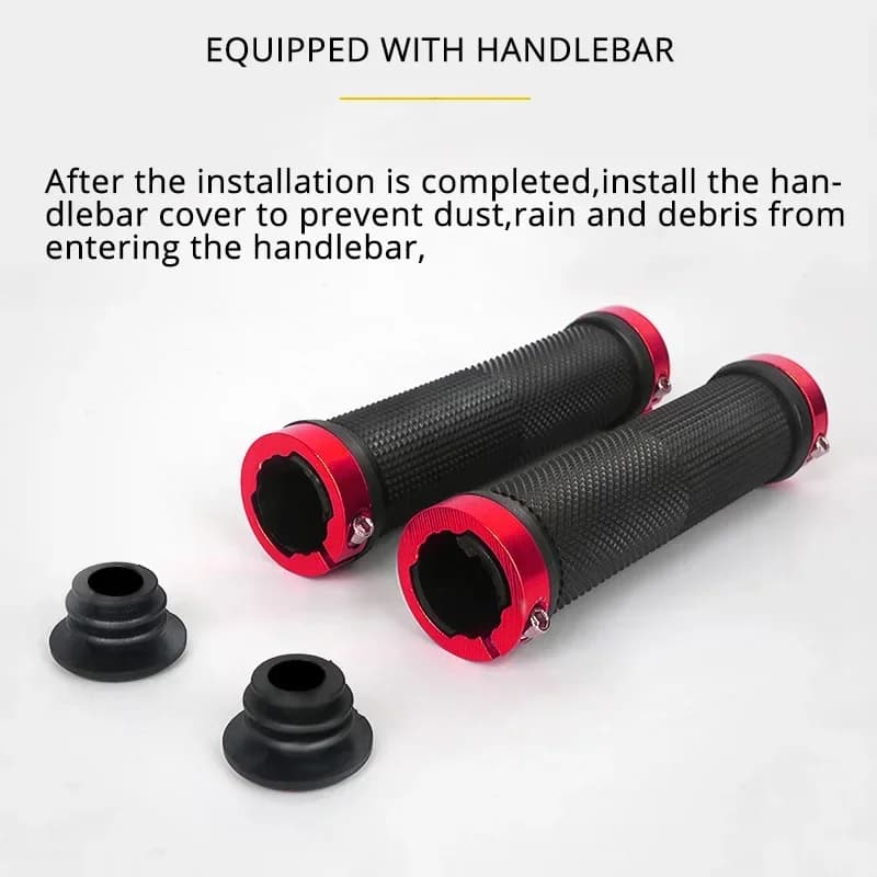 Mountain Bike Grips Lock On Rubber Soft Non-slip Waterproof New 2PCS Bicycle MTB — image 2