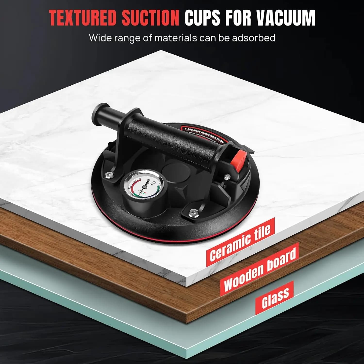 Glass Suction Cup Lifters 8'' 2-Pack Vacuum Lifts 200KG Load New Suckers with UK — image 4