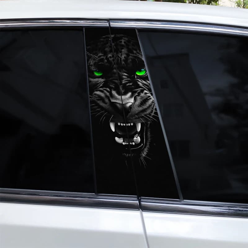 Leopard Car B-Pillar Waterproof Sticker DIY Door Styling Decal New 2pcs Animal U — image 12