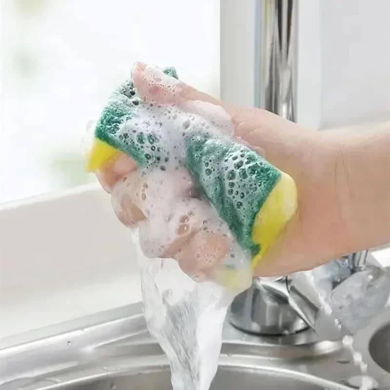Magic Cleaning Sponge Double Sided Pot Rust Brush Kitchen Cleaning Tool — image 4