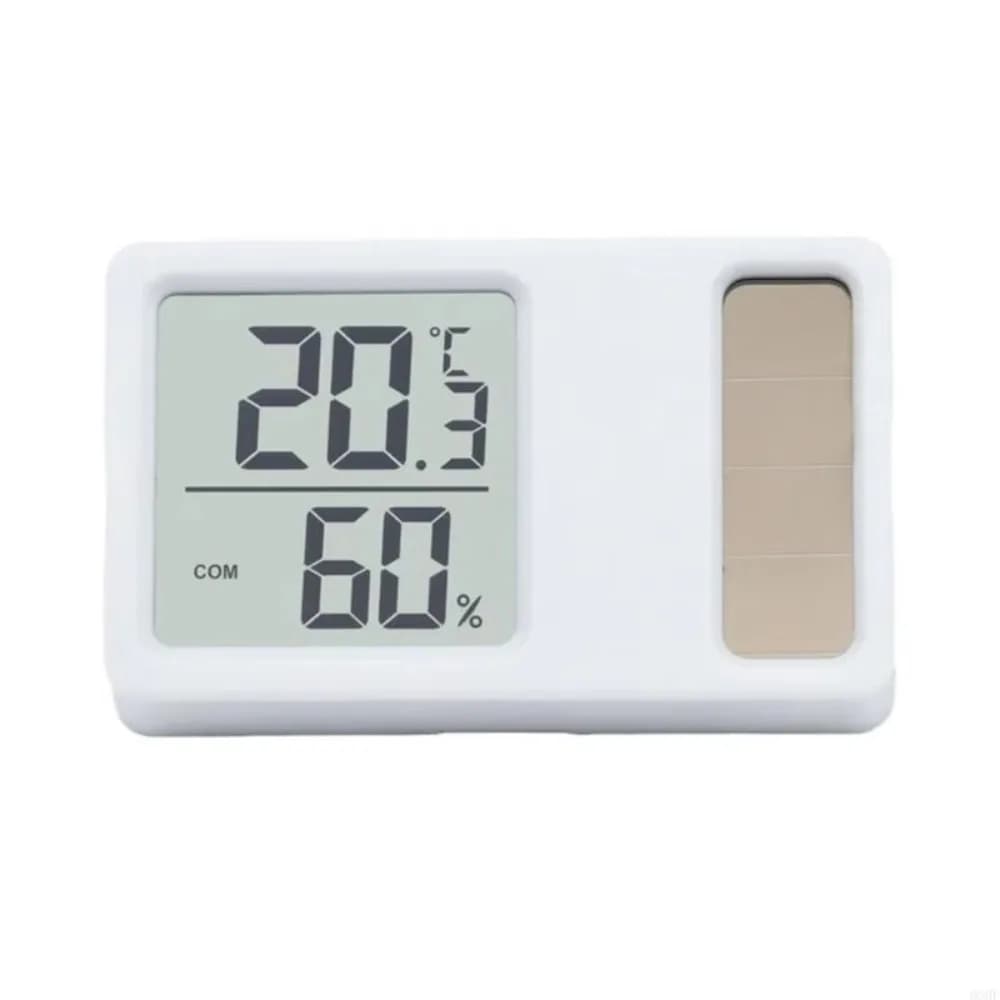 Solar Powered Thermometer Hygrometer Temperature Humidity Meter New 69HF High UK