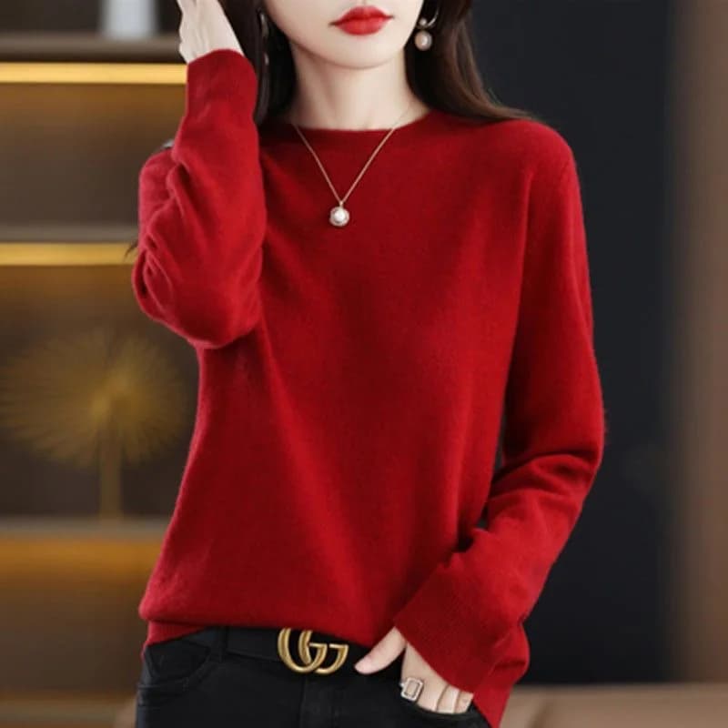 Women's Sweater O-Neck Pullover Warm Casual Knitwear Korean Fashion New Autumn U — image 6