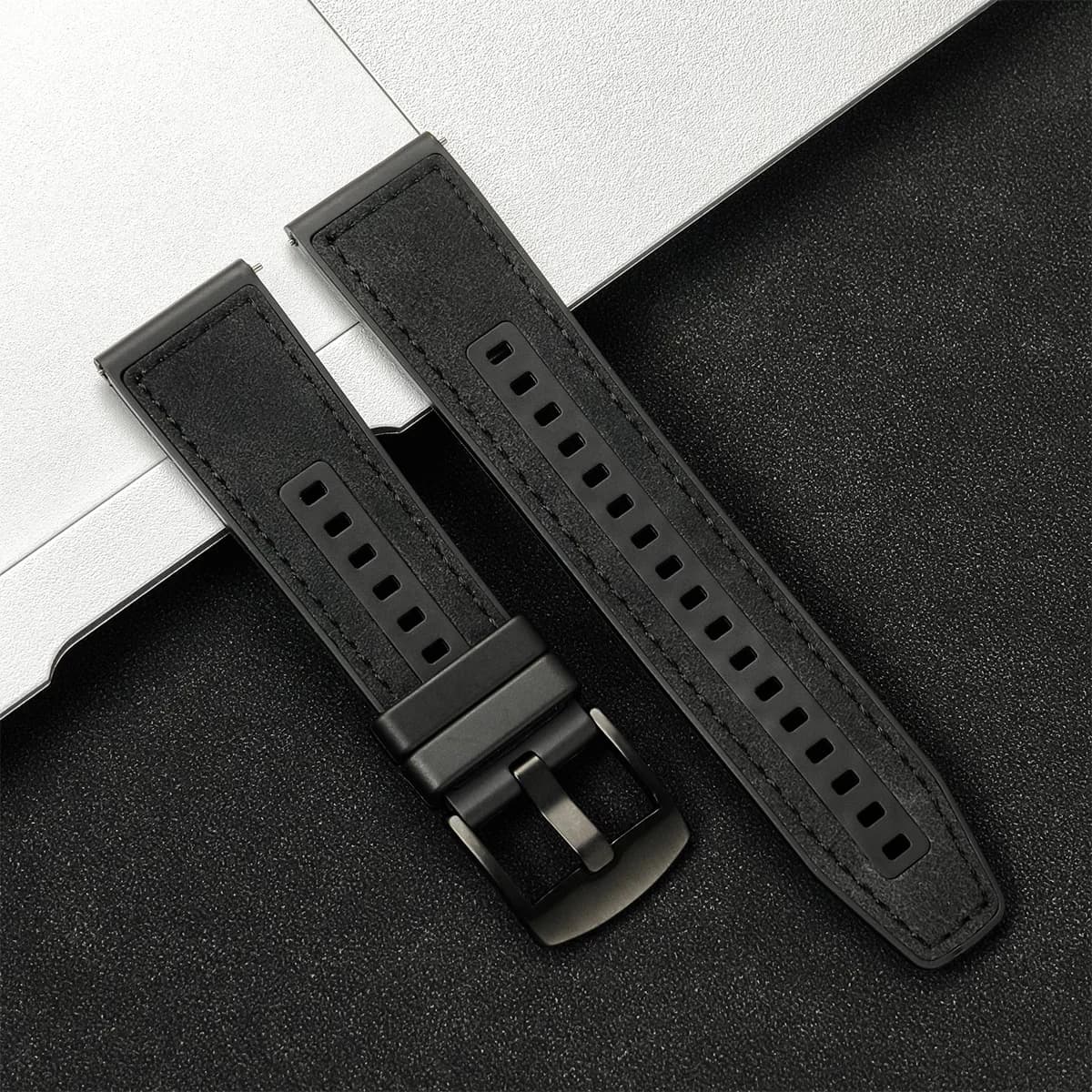 22mm Leather Silicone Watch Strap Replacement Bracelet Smartwatch — image 7
