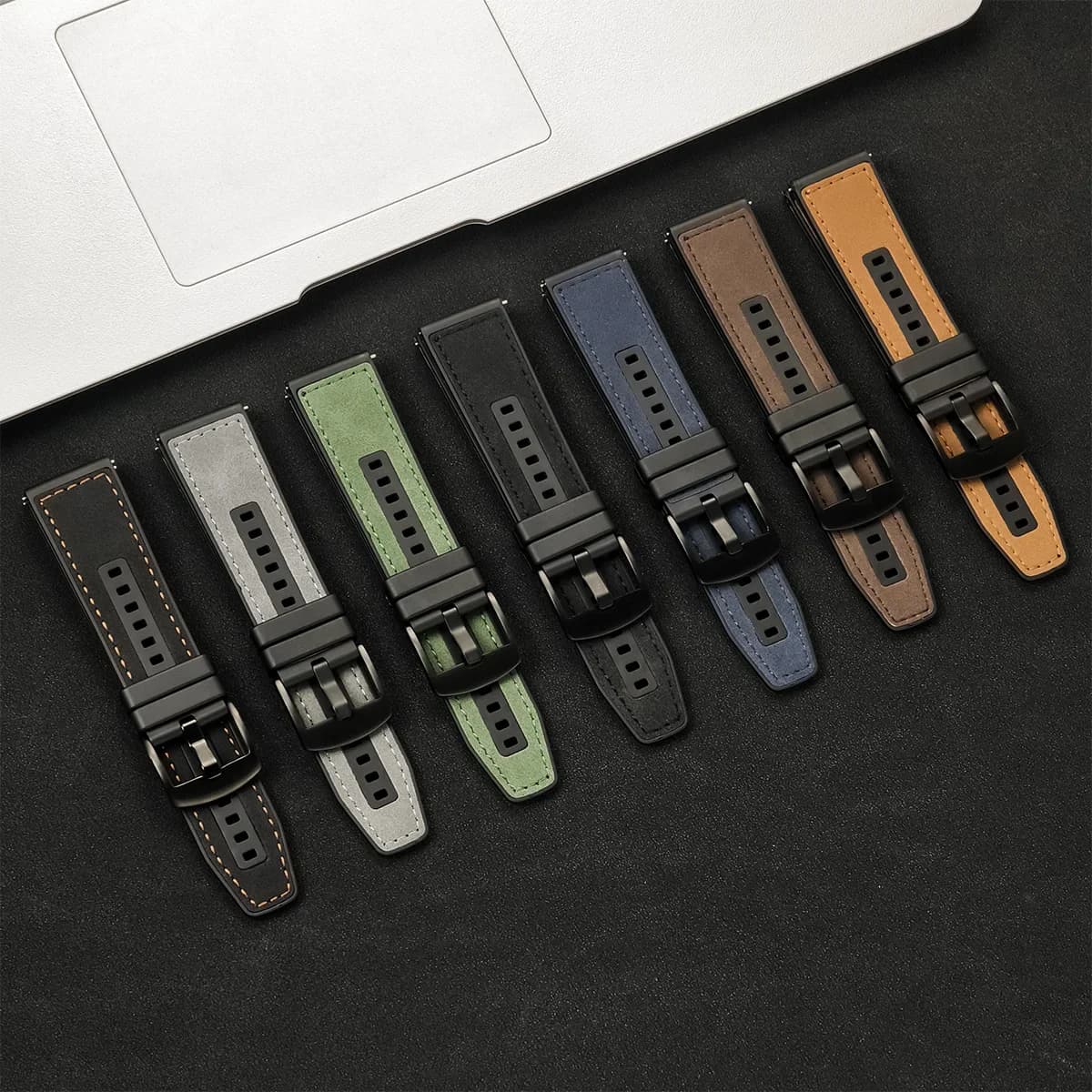 22mm Leather Silicone Watch Strap Replacement Bracelet Smartwatch — image 2